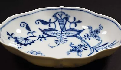 Buy Beautiful Antique Meissen Porcelain Cross Swords Blue Onion Oblong Dish C1860 • 68.99£