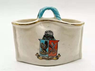 Buy Vintage Crested Ware Souvenir Of Greyshott Shopping Bag Vase W.h Goss • 23.99£
