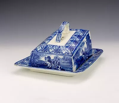 Buy Antique Cauldon China - Chariot Pattern - Blue & White Cheese Dish • 14.99£