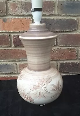 Buy Vintage Table Lamp Base Taupe Pink Flower Ceramic Tall Lamp  Jersey  Pottery  • 35£