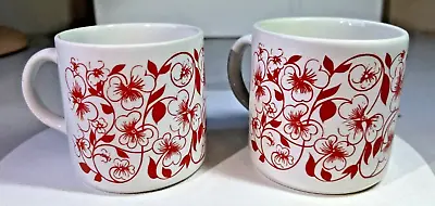 Buy Two Grindley England Porcelain Mauve Pansy Floral Pattern Mugs/Cups Vtg • 17.26£