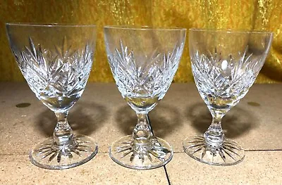 Buy Set Of 3 Small Sherry Or Port Glasses - Possibly EDINBURGH CRYSTAL(?) • 12.95£