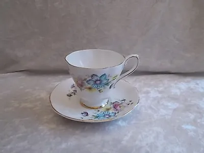 Buy Royal Grafton Fine Bone China Blue Floral Tea Cup And Saucer • 13.27£
