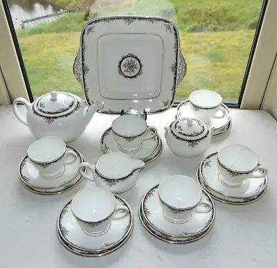 Buy Wedgwood Bone China Osborne Pattern 22 PC Teapot Cups Saucers Plates Sugar Milk • 120£