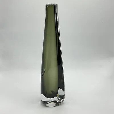 Buy Orrefors Nils Landberg Dusk Series Smoke Grey Sommerso Art Glass Vase Signed 15” • 96.25£