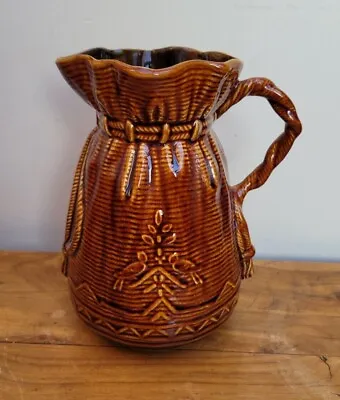 Buy Vintage SylvaC Dorothy Bag Jug Vase 406 Treacle Glaze  • 20£