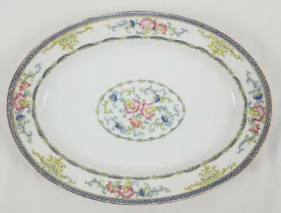 Buy Antique Noritake China The Kiva Blue Border 11  Oval Serving Platter From 1915 • 18.94£