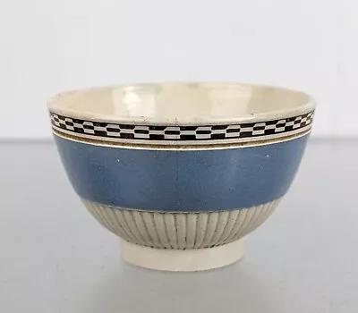 Buy Antique 18c English Pottery Tea Bowl Creamware Pearlware Mochaware Checkered NR • 26£