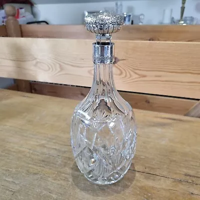 Buy Vintage Brierley(?) Crystal Decanter With Unmarked  Silver Foil Collar & Stopper • 40£