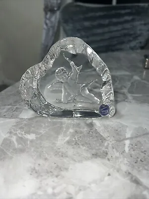 Buy Capredoni Dartington Cupid Crystal Angel  3D Engraved Ornament Paperweight • 11.99£