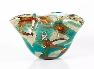 Buy Vintage Mdina 'Tiger' Pattern Glass Bowl / Vase, Signed • 19.99£