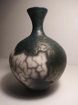 Buy Raku Studio Art Pit Fired Copper Glazed Slip Vintage Vase Signed VERY RARE • 142.25£