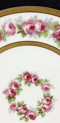 Buy 6 Antique Limoges Wm Guerin France Plates Porcelain Roses Gold Encrusted 8 1/2  • 189.74£
