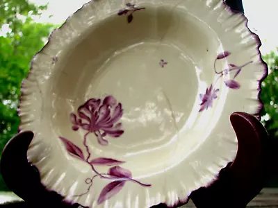 Buy Wedgwood Xrare 1770 Husk Service Shallow Bowl Flowers Puce James Bakewell Manner • 178.10£