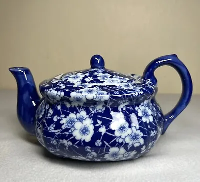 Buy Vintage Ironstone Victoria Ware Teapot With Lid Blue White Hand Painted Glazed • 24.89£