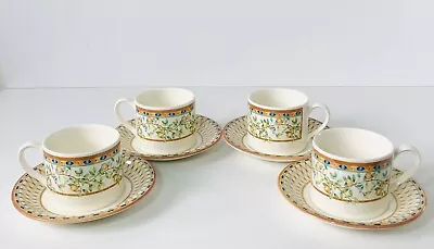 Buy Lemon Tree Decorative Design Cups And Saucers By Tesco Home, Set Of 4 • 11.50£