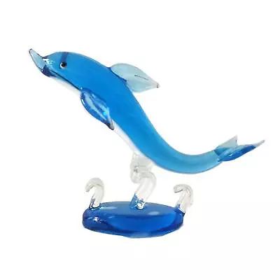 Buy Dolphin Statue Collection Glass Decorative Figurine Desktop Ornament For • 10.78£