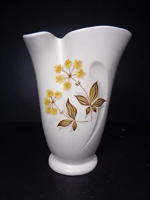 Buy Burleigh Ware Unusual Shape No 62 Yellow Floral Vase 1940's • 14.99£