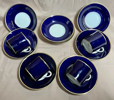 Buy Art Nouveau Cauldron Ltd N3237 Cobalt Blue Bone China Demitasse Cups & Saucers • 40£