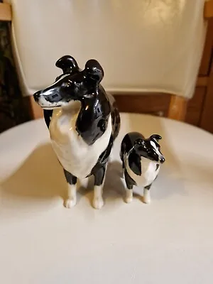 Buy Vintage Beswick Border Collie Sheep Dogs Gloss Finish One Large One Small  Gift • 29.99£