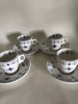 Buy Vintage Furnivals Blue Denmark Expresso Coffee Cups And Saucers X 4 Excellent • 30£