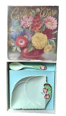 Buy Dish Small Carlton Ware Leaf Design & Flower Green & Original Box Free Postage • 13.50£