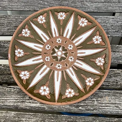 Buy Rhodes Greece Greek Pottery Terracotta Floral Star Decorative Handmade Plate • 19.99£