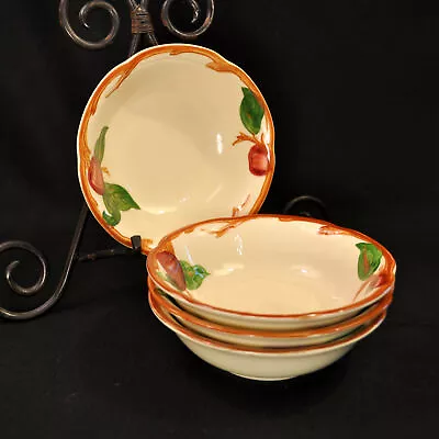 Buy Franciscan Apple 4 Bowls 6  Coupe Cereal Hand Painted Red Green Brown 1958-1966 • 102.28£