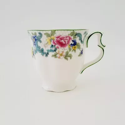 Buy Royal Doulton Floradora Green Coffee Mug 8fl. Oz, Floral, Green Trim, Scalloped • 69.92£