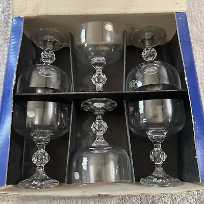 Buy CLAUDIA Bohemian Crystal Champagne/Sherbet Glasses 9 Oz. Cut Ball Stem Set  6 • 32.28£