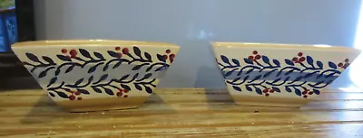 Buy (2)Vintage Nicholas Mosse Pottery Irish Handcrafted BLUE VINE Small Angled Bowls • 72.29£