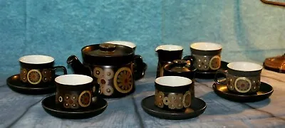 Buy Vintage Denby 70' Arabesque Stoneware Tea Set For 6 & Teapot,creamer, Sugar Bowl • 144£