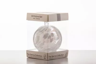 Buy April Birthstone  Diamon Sienna Glass Hand Crafted Glass Ball Home Ornament Gift • 14.99£