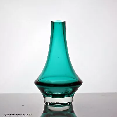 Buy Riihimaki Sommerso Glass Vase, Turquoise, Signed • 40£