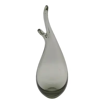 Buy Holmegaard Art Glass Duckling Bud Vase - 7.5  Smoke Gray MCM Scandinavian Sweden • 48.57£