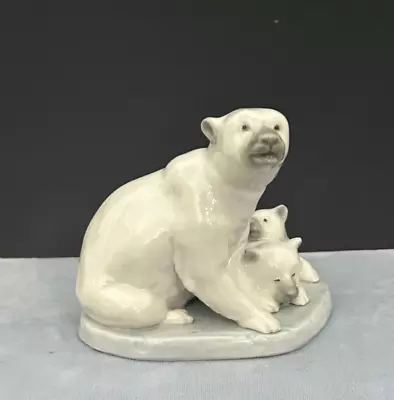 Buy Retired Lladro Polar Bear Mother With 2 Cubs Figurine • 54.98£