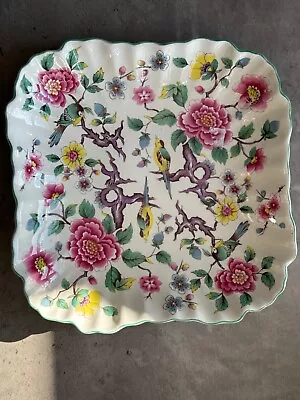 Buy Gorgeous  Vintage Old Foley James Kent   'Chinese Roses' Square Plate • 5£