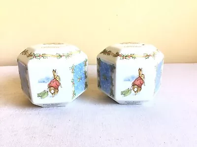 Buy Lot Of 2 Vtg 1996 Wedgwood Merry Christmas From Peter Rabbit Money Bank England • 25.60£