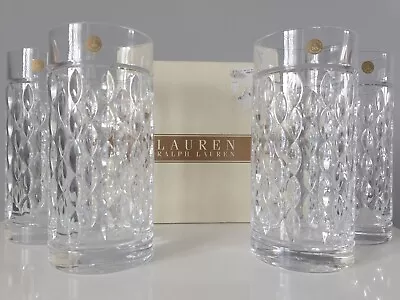 Buy 4 X  Ralph Lauren Crystal Highball Tumblers Beverage Aston Signed Glasses • 124.99£