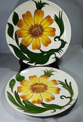 Buy Pair Of Wade Royal Victoria Sunflower Hand Painted Plates C1948 9.5” Pottery  • 18£