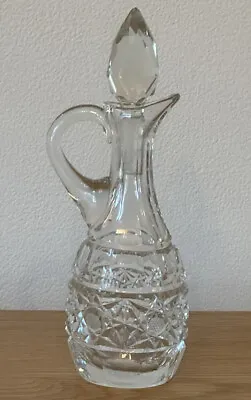 Buy Vintage Cut Glass Cruet Bottle Oil Vinegar • 18£