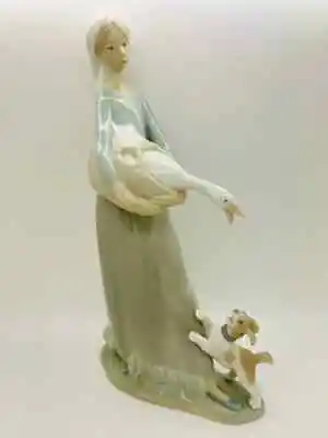 Buy Lladro Figurine Spanish Lady With Duck And Puppy Dog Playing Ornament Statue • 45.40£