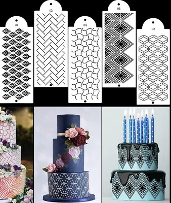 Buy Plastic Cake Stencils Decorating Pack Of 5 For Any Occasion • 4.99£