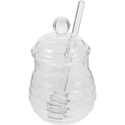 Buy  250ml Glass Honey Jar With Spoon And Lid - Clear Crystal Jam Container-CQ • 13.58£