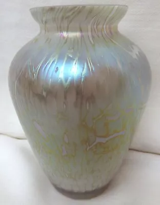 Buy Stunning Royal Brierley Studio Signed Iridescent Glass Vase White Cased 10cm • 6.99£