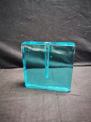 Buy Vintage Mcm German Or Scandinavian Soliflaur Ocean Blue Block Vase • 15.99£