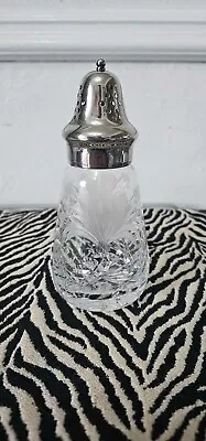 Buy Beautiful Vintage Royal Brierley Cut Crystal Sugar Sifter With Silver Plated Top • 1£