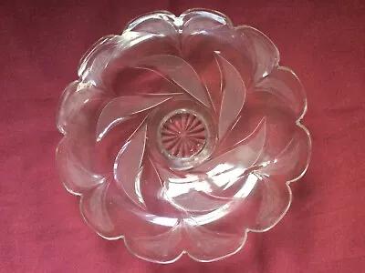 Buy VINTAGE CUT GLASS CAKE STAND ~ Stunning Design With Fluted / Petal Edge • 12.99£
