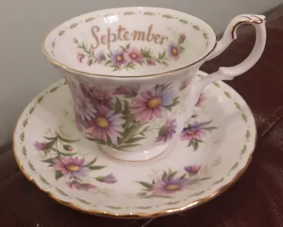 Buy Vtg Royal Albert Bone China Cup And Saucer September Flower Of The Month 1970 • 19.99£