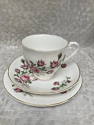 Buy Vintage Royal Grafton 448 Pattern Pink Roses. Bone China Trio Cup, Saucer Plate • 5.99£